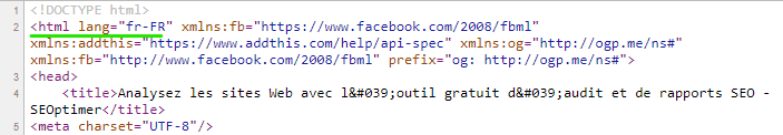 html lang fr
